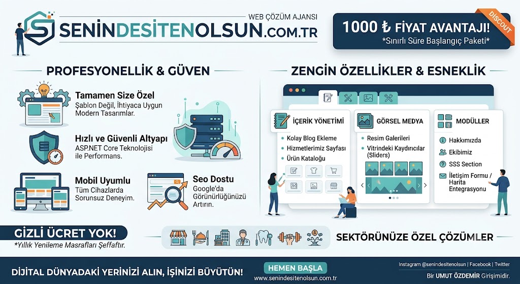 🚀 Profesyonel Web Siteniz Sadece 1.000₺!